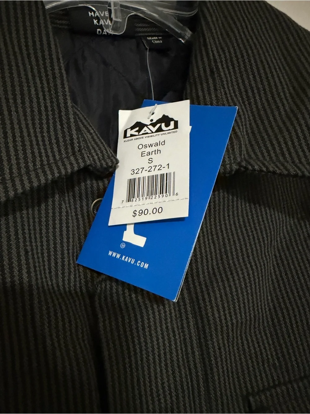 NWT Kavu Men OliveGreen/Black Pinstriped Shirt Jacket Size Small